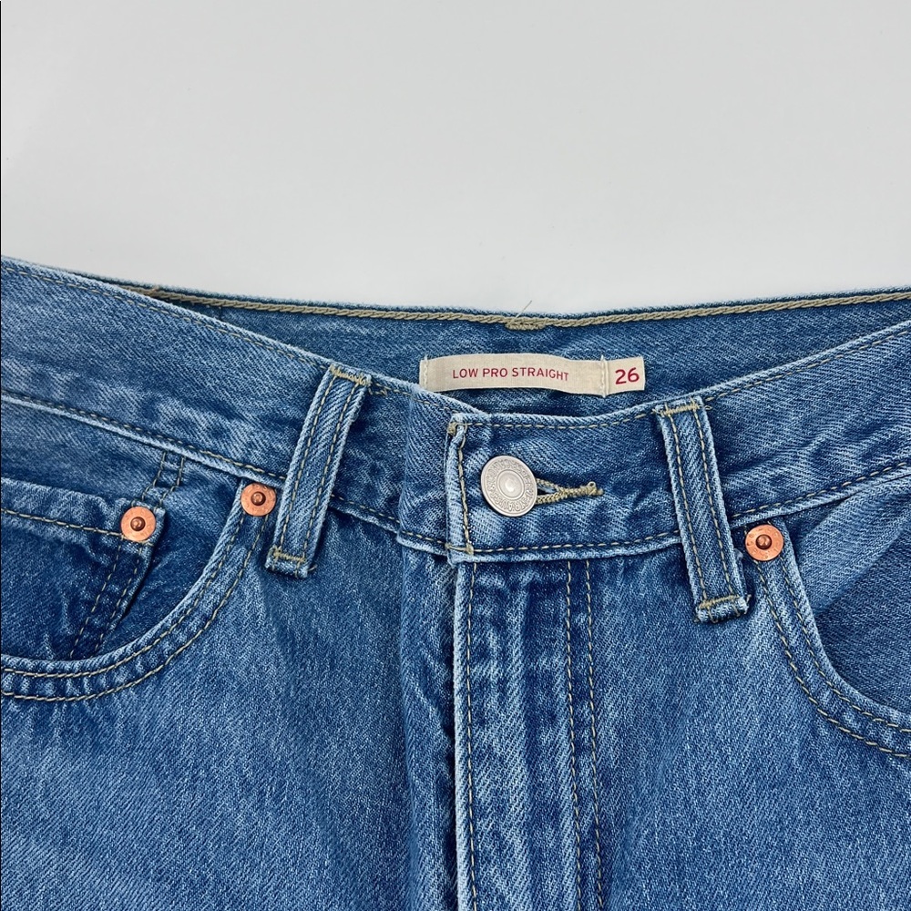 Levis low pro‎ straight Classic Blue Women's Jeans capsule staple wardrobe 26 - Picture 5 of 11
